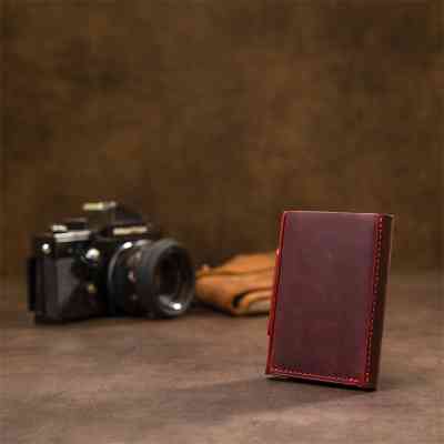 Портмоне Grande Pelle Матовое винтажное Бордовое (11454) Винница