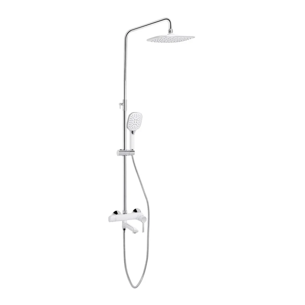 Душова система універсальна Qtap Grand на три споживачі (з виливом) QTGRAWCR1004 Chrome/White Київ - фото 1