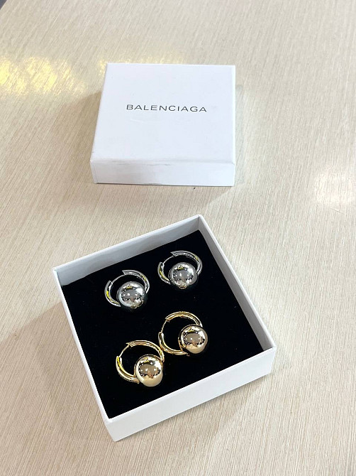 Серьги трансформеры Balenciaga шарики позолота / посеребрение Одесса - изображение 5