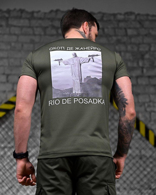 Тактическая потоотводящая футболка  Posadka олива   ДЛ7237 Одесса - изображение 4