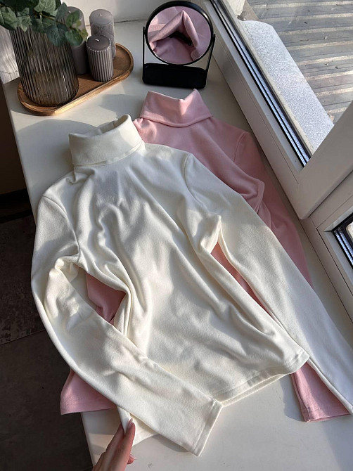 Жіночий теплий базовий гольф ангора на флісі Молочний, 48/52 Одеса - фото 1