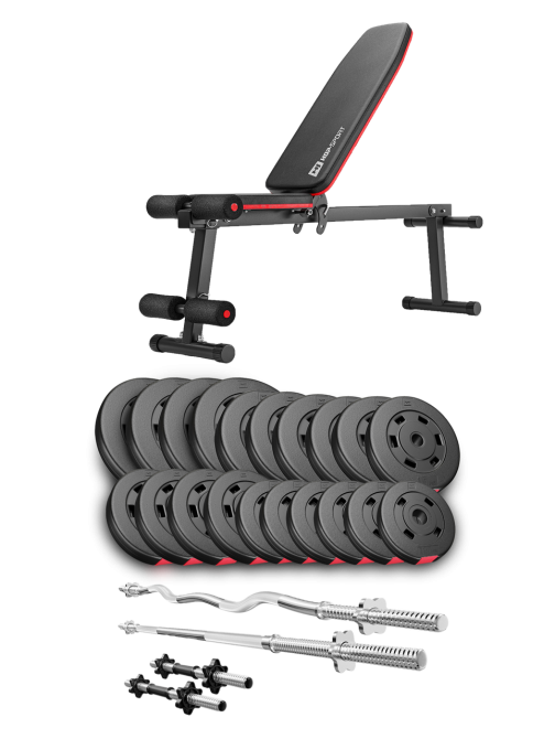 Набір Hop-Sport Premium 105кг з лавою HS-1010 Pro, штангами та гантелями Київ - фото 2