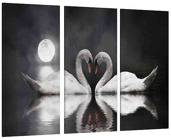 Модульна картина Лебеді Місяць Art-128_XXL Київ