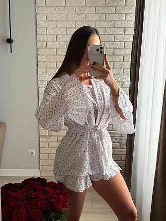 Жіноча стильна принтова піжама трійка  муслін 100% бавовна Одеса