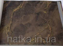 Шпалери метрові вінілові на флізелін AdaWall Beta метрові 3д під мармур темно коричневі з чорним золотавим Київ - фото 3