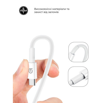Зарядное устройство Armorstandart AR-TA800W USB-C 25W White + cable USB-C to USB-C (ARM63804) Винница - изображение 4