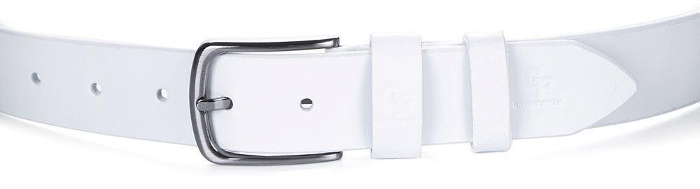 Шикарний чоловічий шкіряний ремінь GRANDE PELLE 00917 Білий Київ - фото 4
