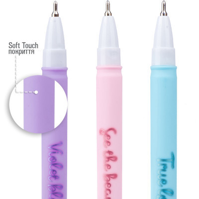 Ручка шариковая Yes Glam 0,7 мм синяя (412014) Винница - изображение 3