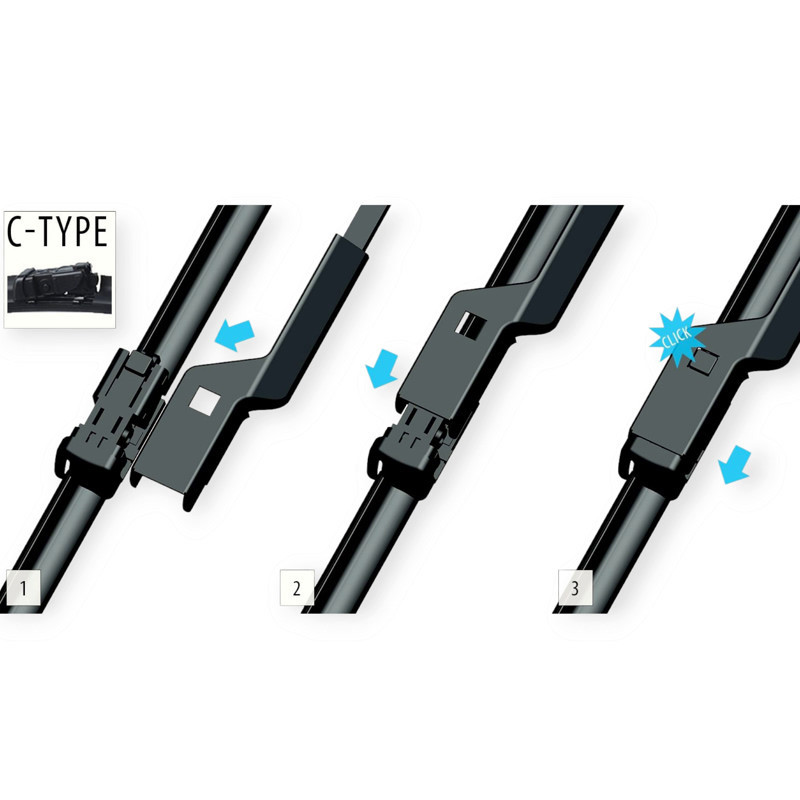 Щітки oximo модельні безкаркасні (к-т 2шт) c3-type 650 + 400 мм двірника Мукачево - фото 3