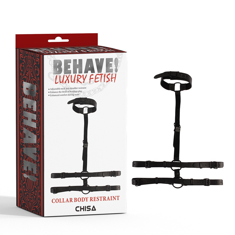 Бондаж-портупея Chisa BEHAVE! Luxury Fetish с ошейником, черная Sex Aura Киев - изображение 1