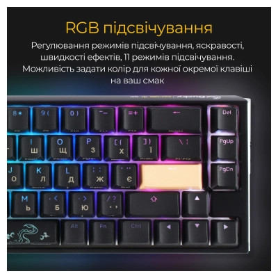 Клавіатура Ducky One 3 SF Cherry MX Red RGB UA USB Black (DKON2167ST-RUAPXCLAWSC1) Вінниця - фото 9