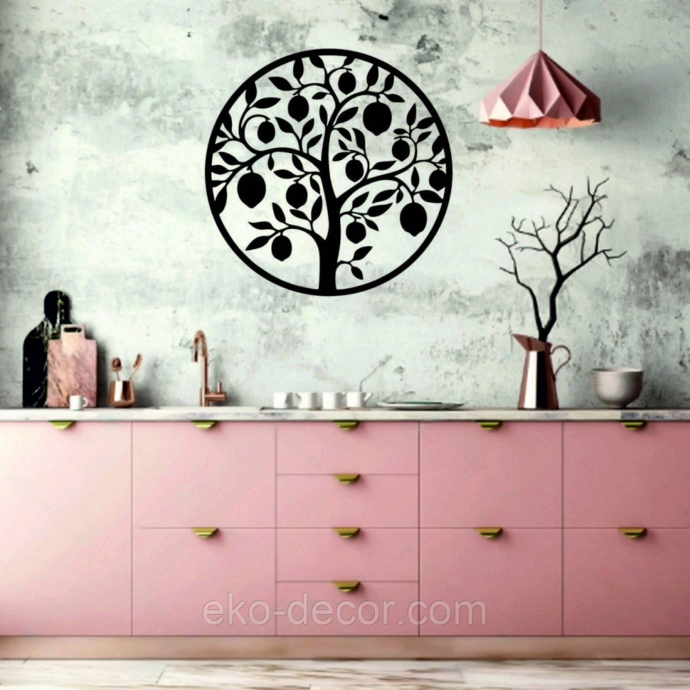 Декоративное настенное 3D Панно «Дерево в кругу» Декор на стену с объемом 70*70 см, Черный Киев - изображение 7
