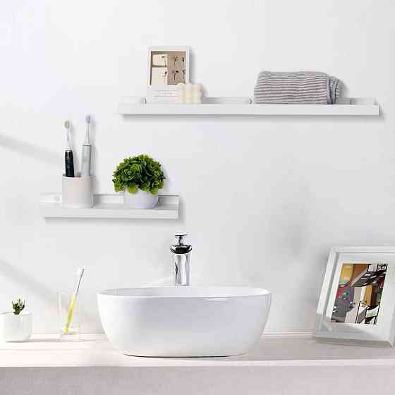 Полка Gieanoo Floating Shelf 30×13×5 см белая набор 2 шт массив сосны плавающая планка для картин до 21 кг Киев