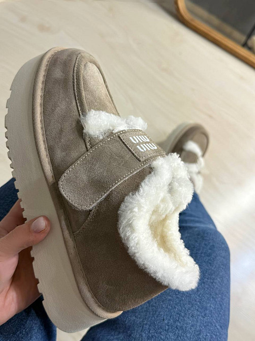 Ботинки женские Hengji 720-5 угги замшевые на меху с липучкой бежевые, 40, 25 см Киев - изображение 16