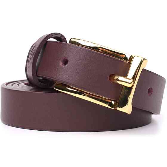 Модний вузький шкіряний ремінь для жінок GRANDE PELLE 22953 Бордовий Київ