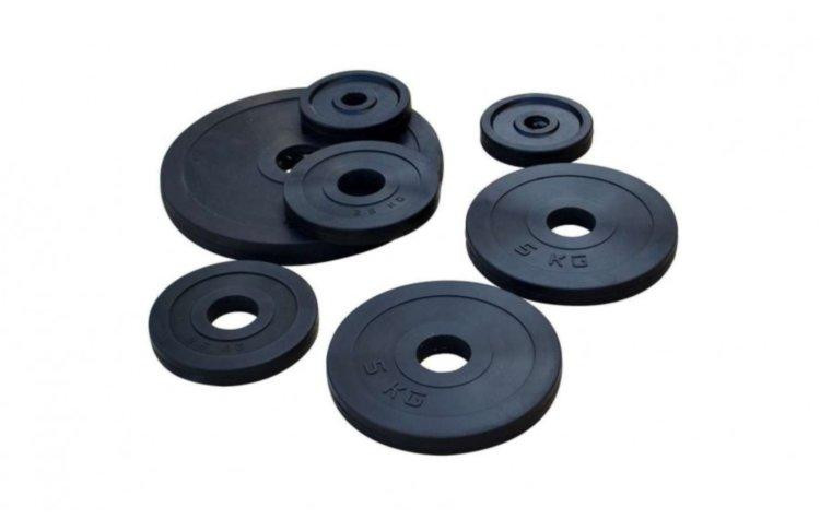 Обгумована штанга на 105 кг з олімпійським грифом Гантелі, гирі, штанги та диски металеві розбірні Київ - фото 6