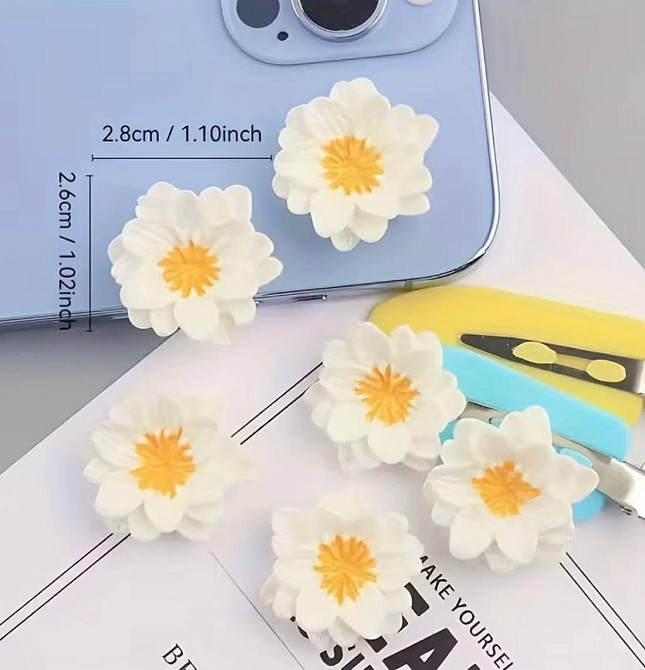 Магніти на холодильник ромашки декоративні, магніти квіти для холодильника та декору кухні, набір магнітів ромашка 10 шт Київ - фото 2