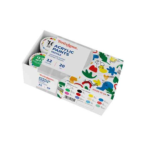 Акриловая текстильная краска Набор 4201 Brushme AP4201, 12 цветов Винница