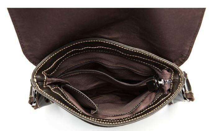 Кожаный мужской мессенджер Vintage 14849 Коричневый Киев - изображение 6