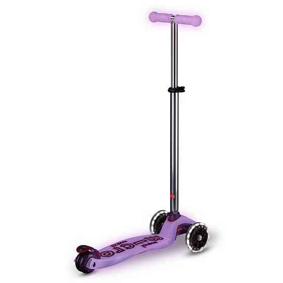 Самокат Micro серії Maxi Deluxe Glow LED – Сяйнисто-пурпуровий Дніпро