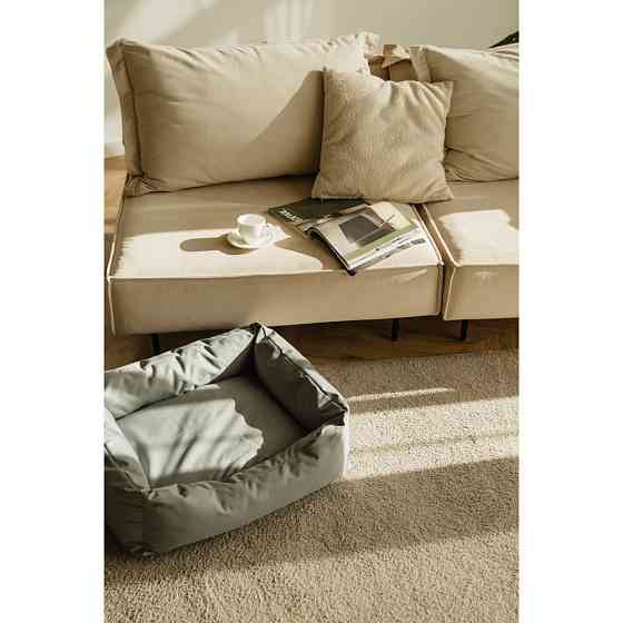 Водоотталкивающий лежак со съемным чехлом и двухсторонней меховой подушкой Incor Серый XL (90/80/20) Киев