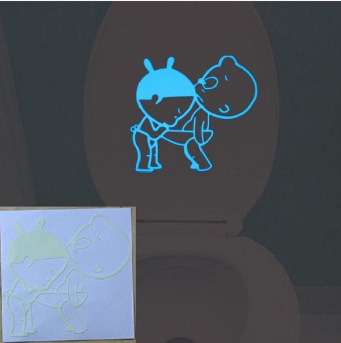 Голубая светящаяся наклейка - 15*15см Киев - изображение 1