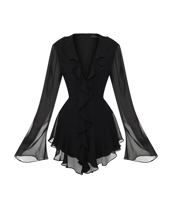 Жіночий романтичний чарівність-комбінезон софт + шифон Чорний, 42/44 Одеса - фото 2