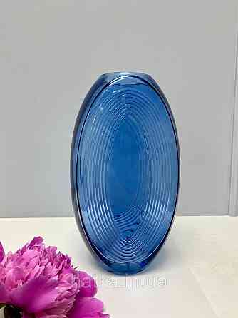 Ваза скляна 11,5*8,5*26,5 см Марокко" синє товсте скло Київ