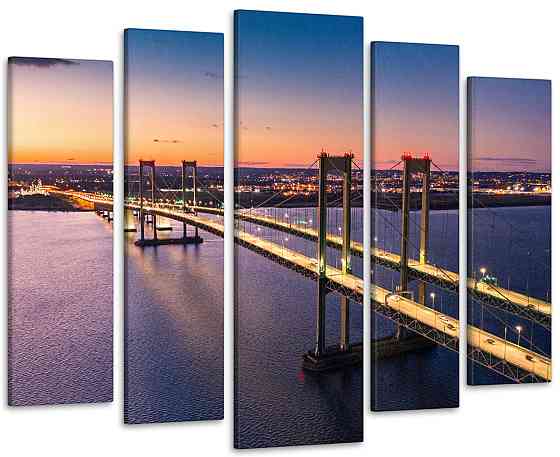 Модульна картина у вітальню / спальню Міст Світанок Art-380_5 ( 80х118см ) Київ