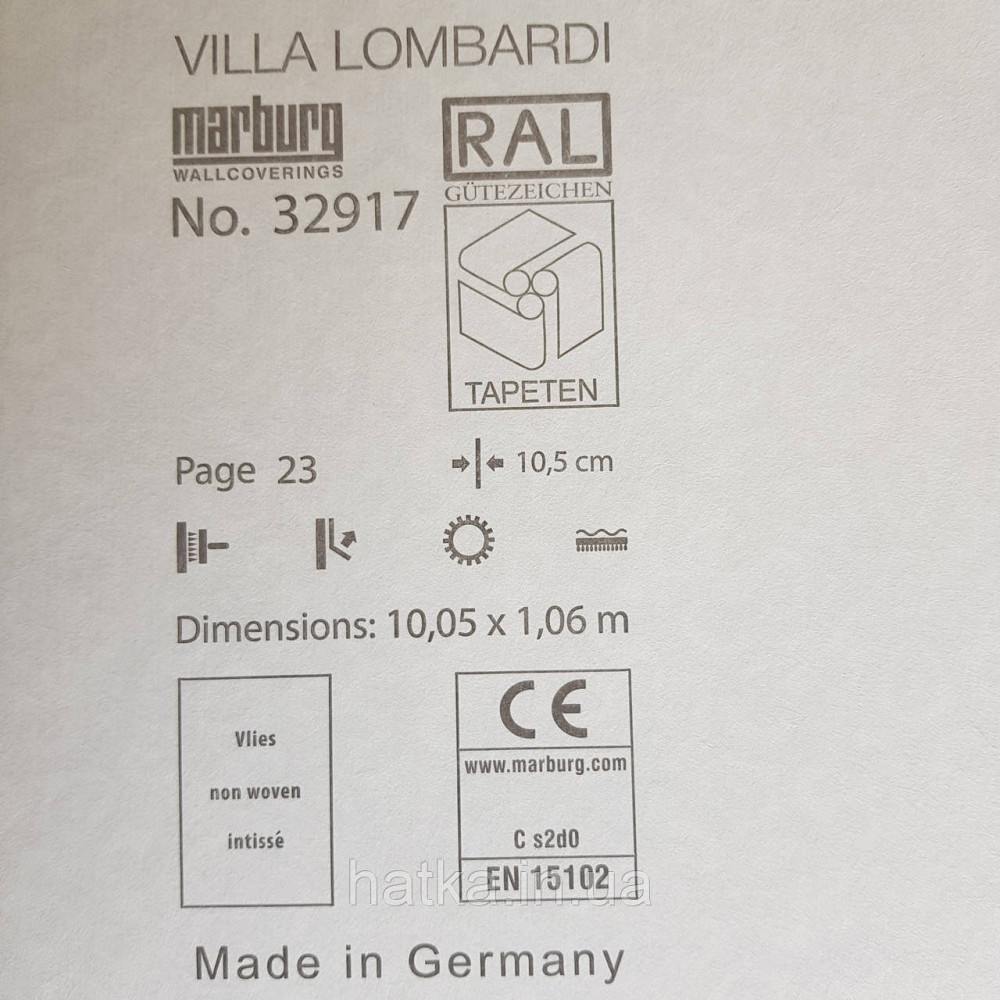 Шпалери метрові вінілові на флізелін Villa Marburg Lombardi вензелі завитки східний малюнок білий з сріблом Київ - фото 4