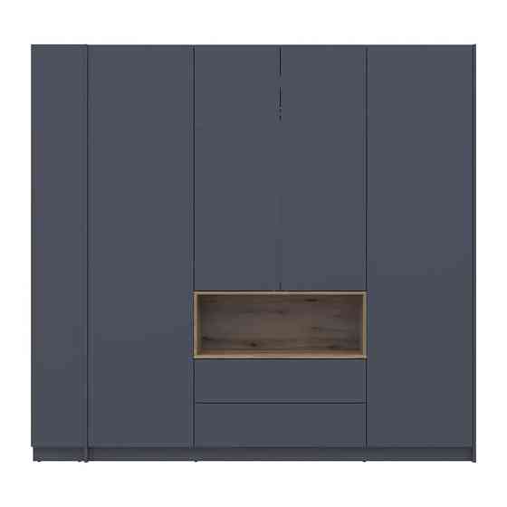 Шкаф для одежды с нишей и этажеркой Doros Дейл Графит/Дуб Эвок 4 ДСП 234х52х220 DRS-011727 (44900339) Днепр