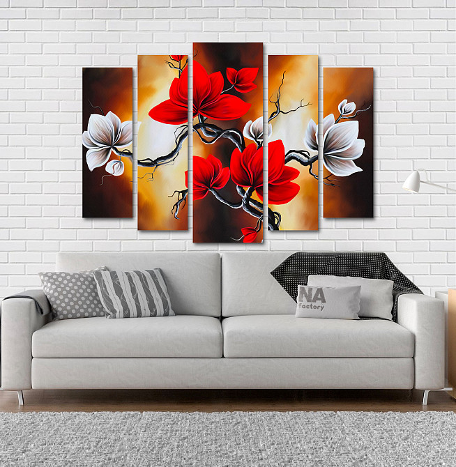 Модульная картина Абстракция Цветы Art-146_5 Київ - фото 2