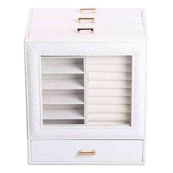 Yiwu Скринька для прикрас з еко шкіри 3 яруси органайзер для ювелірних виробів HP-5-16W Коломыя