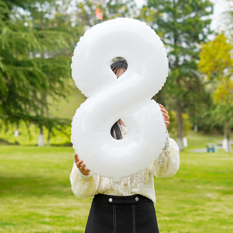 Шарик цифра 8 праздничная 32 дюйма белый Киев - изображение 3