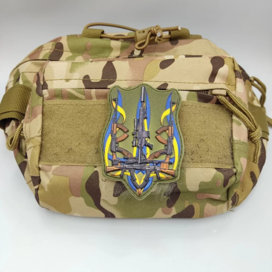 Патч / шеврон Тризуб зі зброї олива Запоріжжя