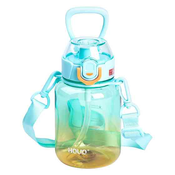 Пляшка для води багаторазова 700 мл пляшечка з трубочкою для спорту та школи 16.5 см HP-14-32TU Коломия