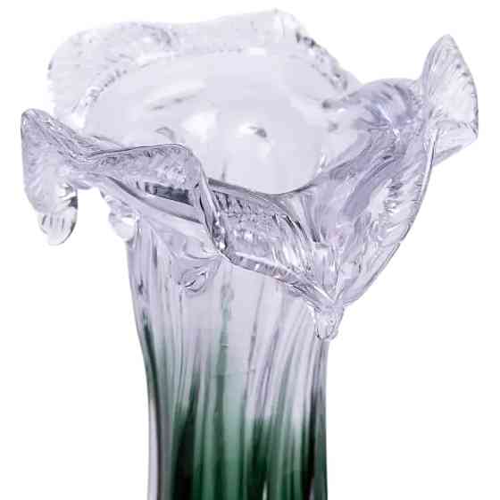 Декоративна скляна ваза для квітів 20 см фігурна ваза 125 мл Зелена HP-9-2 Коломия