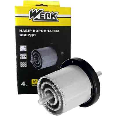 Набор сверл Werk корончатых по плитке - 33,53,67,73мм (36724) Винница