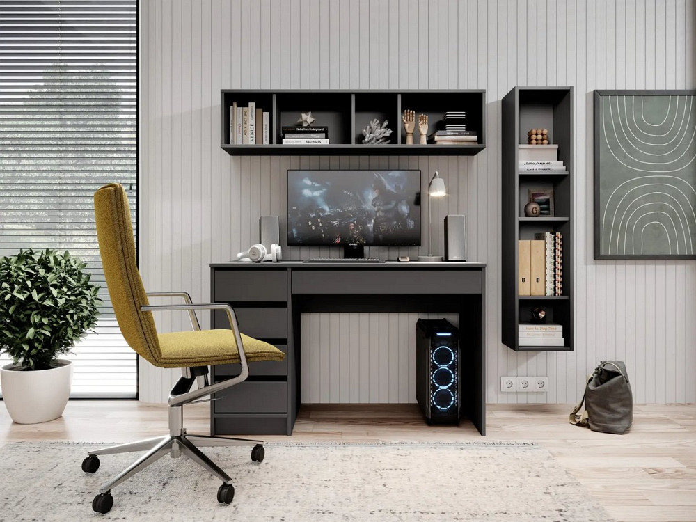 Стіл туалетний письмовий Perfect Home Ада / Ada 5S/120 з 5 шухлядами Антрацит (PFH-091308) Дніпро - фото 8