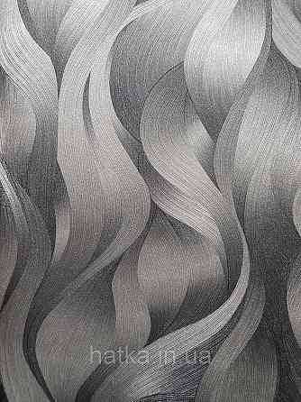 Шпалери метрові вініл на флізелін дизайнерські Erismann Elle Decoration 2 абстракція хвилі сірі металлик3д Київ