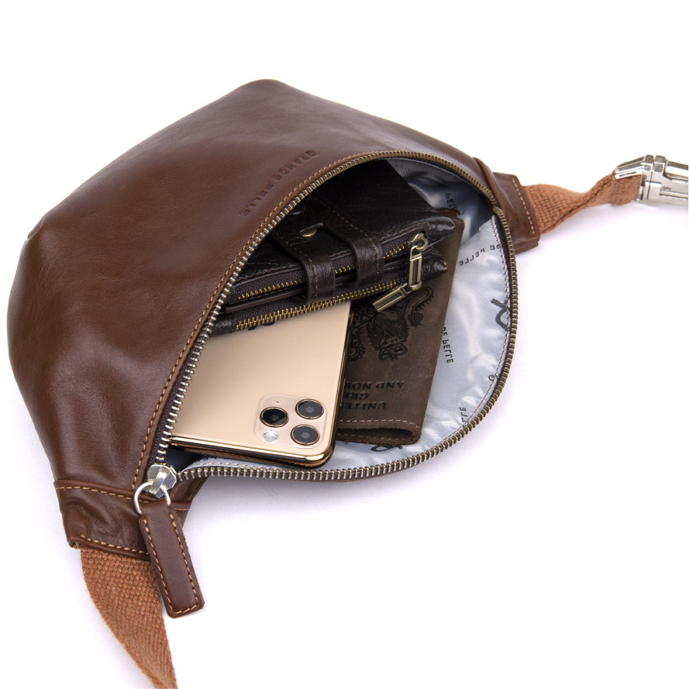 Поясная сумка GRANDE PELLE 11315 Рыжая Киев - изображение 6