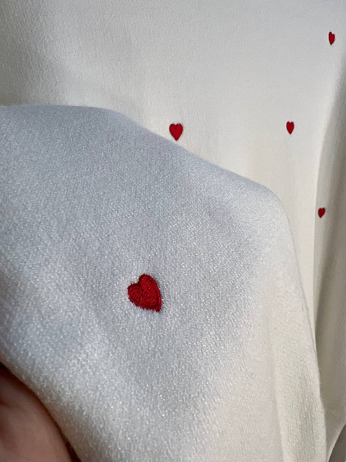 Светр жіночий A-N 7075 оверсайз широкий вишиті серця, білий, one size Київ - фото 6