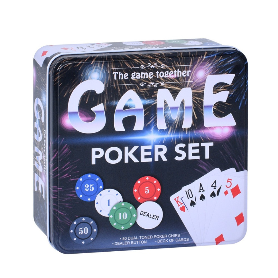 Настільна гра "Покер" TD202315 фішки 80 шт з номіналом, карти Вінниця - фото 3