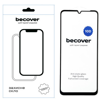 Стекло защитное BeCover Poco C65 10D Black (711527) Винница - изображение 1