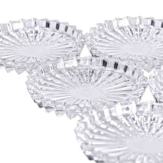 Набір із 6 тарілок для подачі по 12 см скляні прозорі круглі HP-YH-31 Коломия