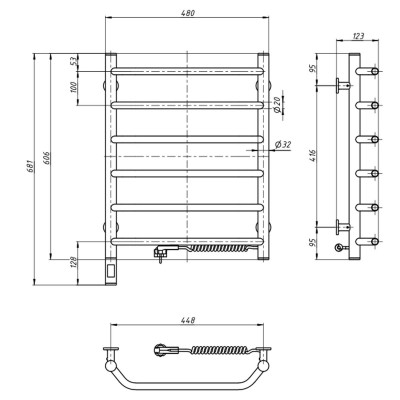 Сушарка для рушників Navin Блюз, 600х480х123мм (12-006033-4860) Вінниця - фото 5