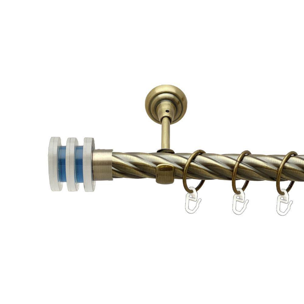 Карниз Orvit Акварія металевий однорядний відкритий скручена труба кільце металеве Антик 25 мм 160 см (00-00017655) Львів - фото 1