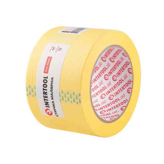 Лента малярная 72мм, 40м, желтая INTERTOOL DM-7240 Киев