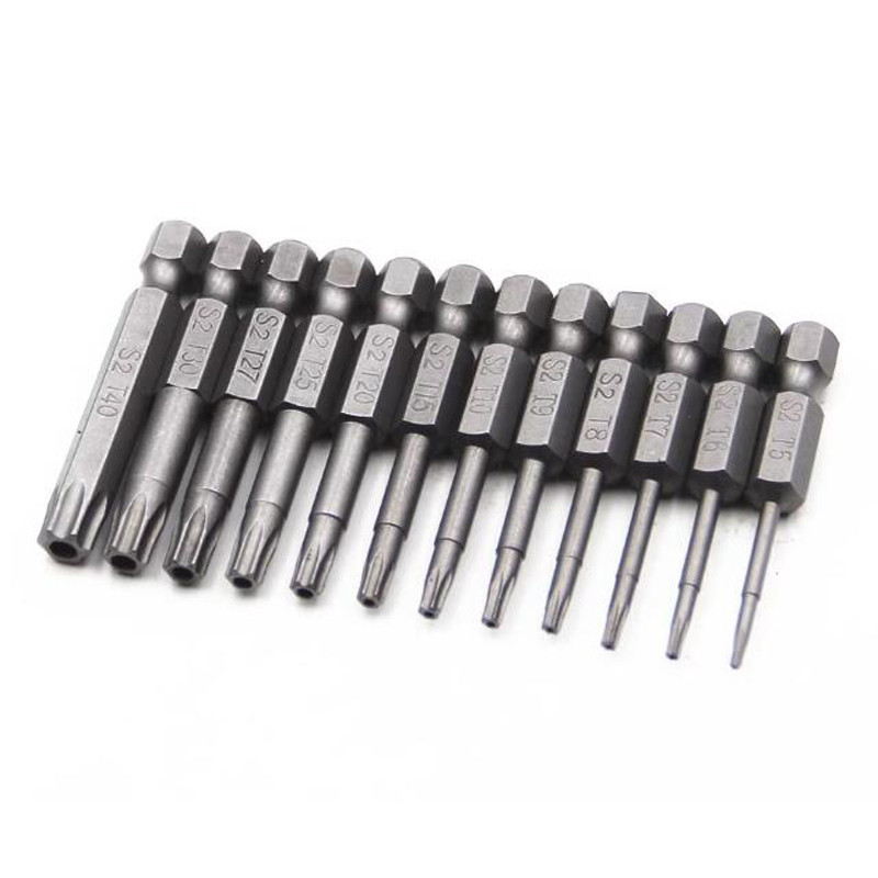 Набір бит Torx 11 шт, 75 мм, з магнітом Київ - фото 1