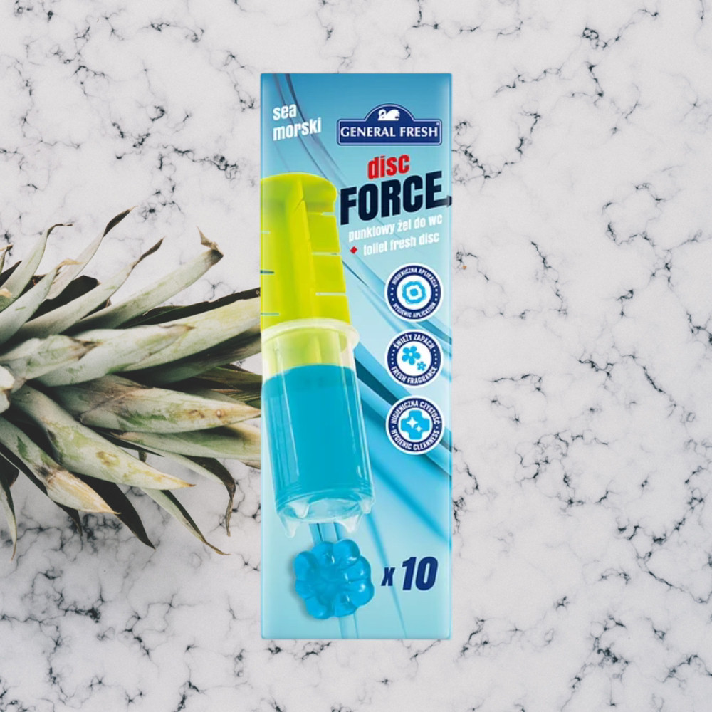 Гелевые диски для унитазов (в шприце) DISC FORCE GENERAL FRESH - море Виноградов - изображение 2